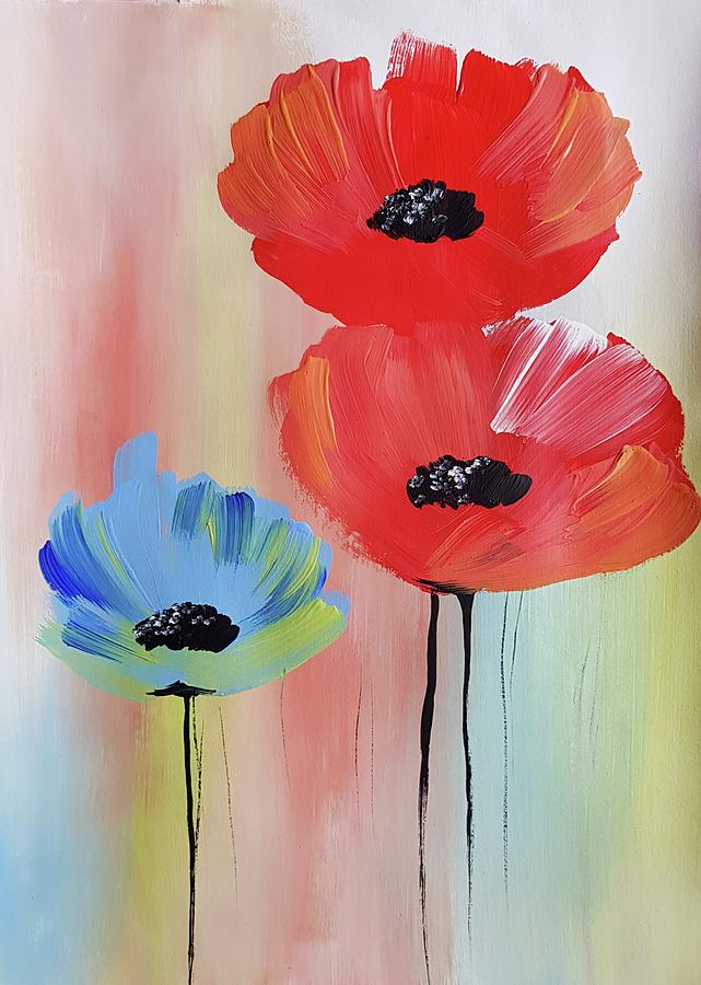 Poppies Painting by Nicole Tang
