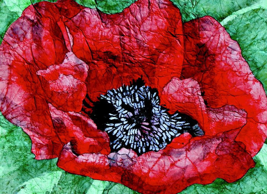 Poppies on Masa Watercolor Painting by Kimberly Walker