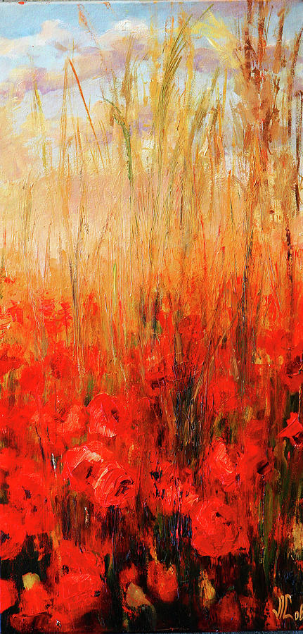 Claude Monet Painting - poppies. Poppy field painted.oil on canvas.pallete knife by Vali Irina Ciobanu