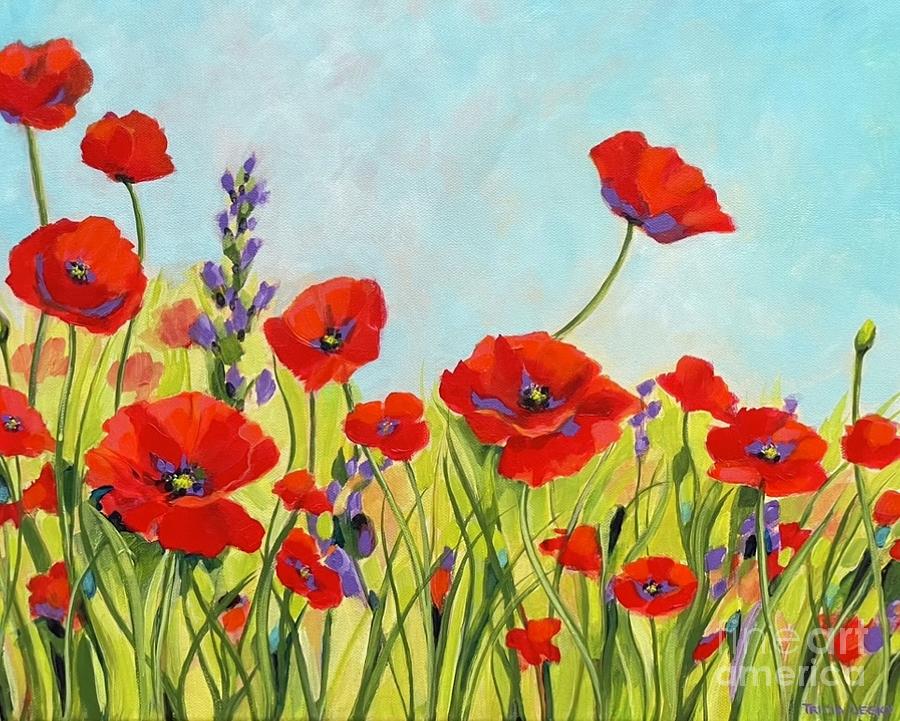 Flower Painting - Poppies by Tricia Lesky