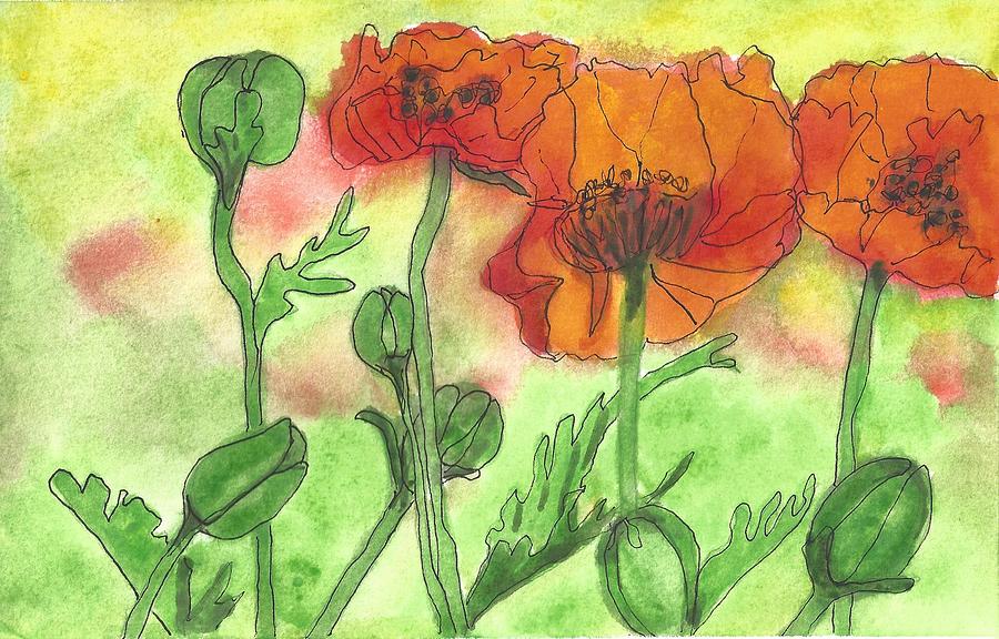Poppies Painting by Vicki B Littell