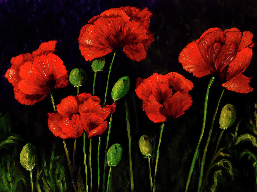 Poppies Painting by Vicki Rees