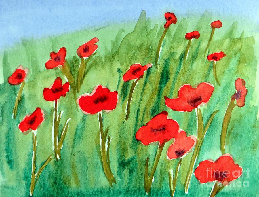 Poppin Poppies Painting by AnnMarie Parson-McNamara
