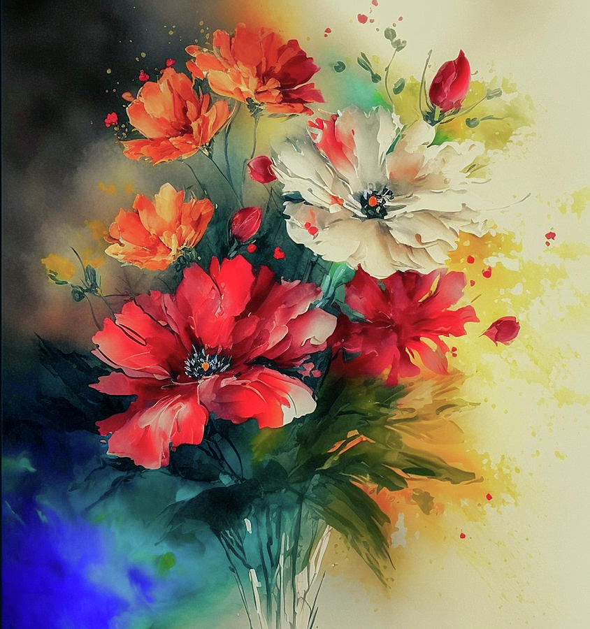 Poppy Digital Art by Anna Rumiantseva