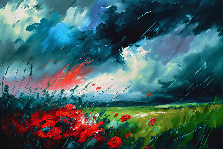 Poppy Field 03 Painting by Miki De Goodaboom