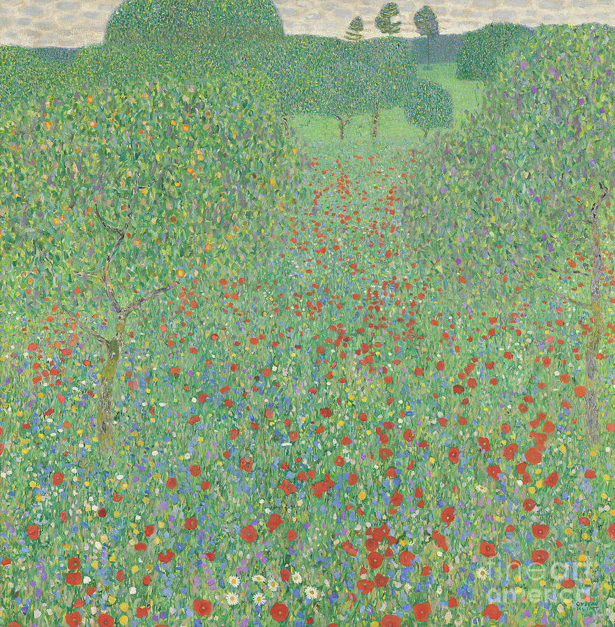 Poppy field, 1907  Painting by Gustav Klimt