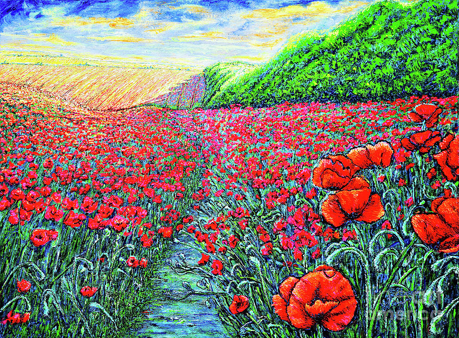 Poppy Field #3 Painting by Viktor Lazarev
