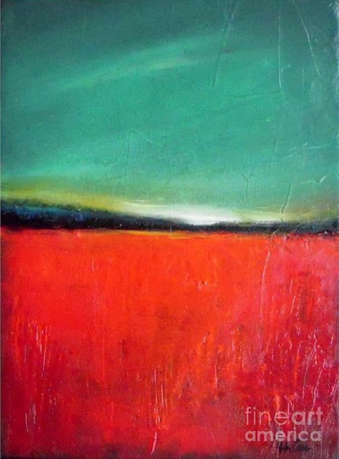 Poppy Field - abstract landscape painting by Vesna Antic Painting by Vesna Antic