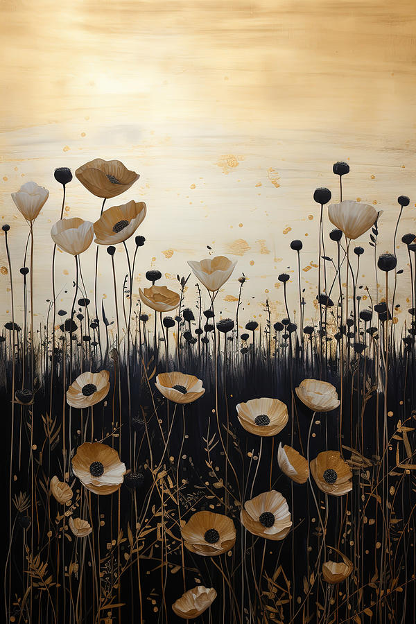 Poppy Field at Dusk Painting by Lourry Legarde