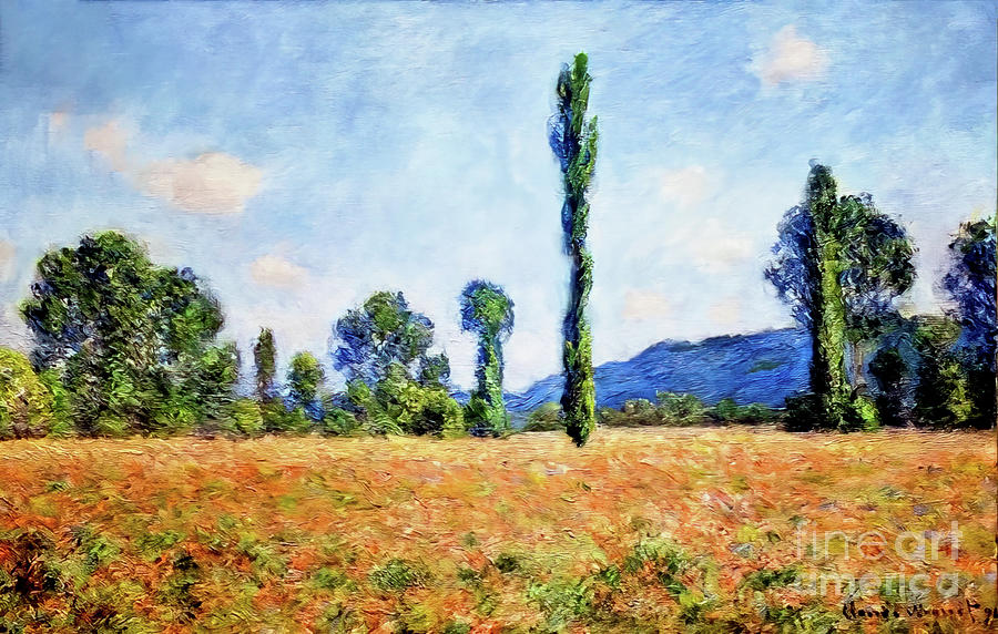 Poppy Field at Giverny by Claude Monet 1890 Painting by Claude Monet
