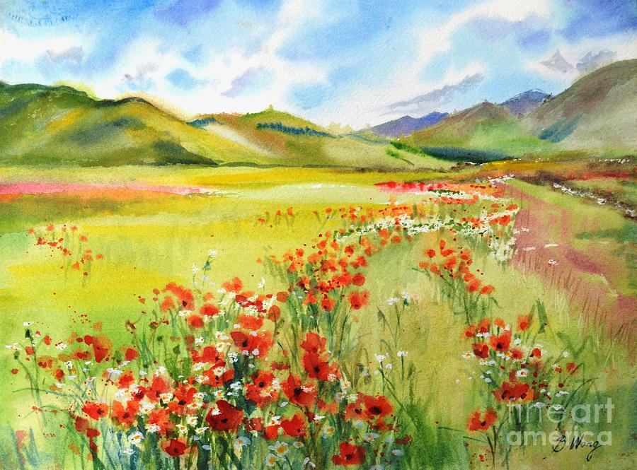 Poppy field Painting by Betty M M Wong