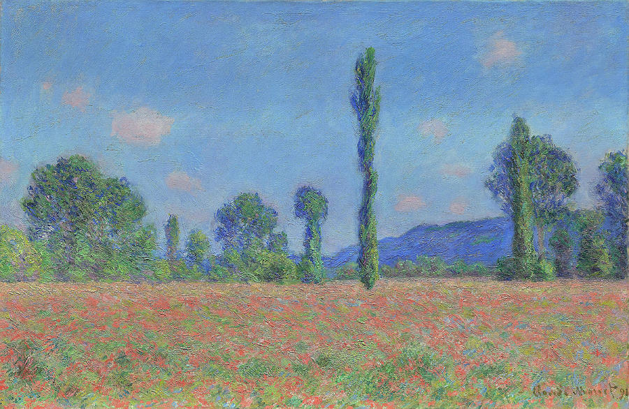 Poppy Field -Giverny-. Claude Monet, French, 1840-1926. Painting by Claude Monet