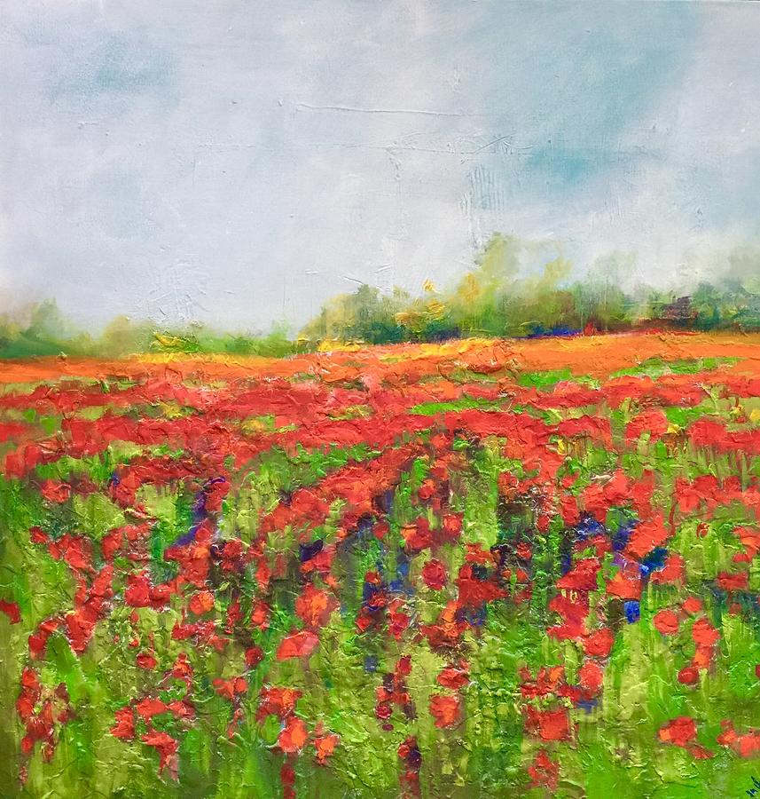 Poppy field Mixed Media by Janet Visser