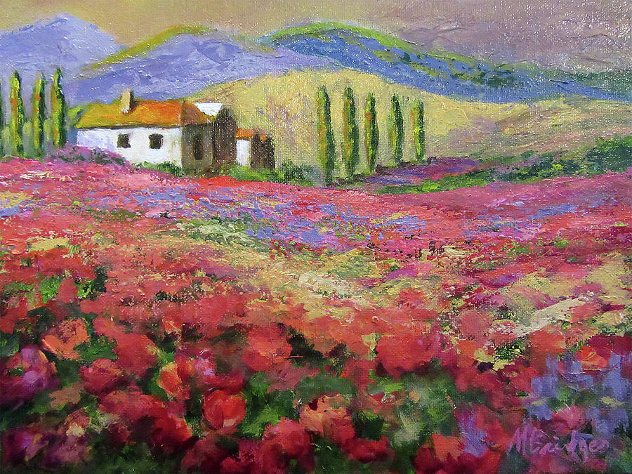 Poppy Field Painting by Mary Bridges