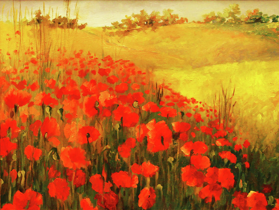 Poppy field Painting by Vali Irina Ciobanu