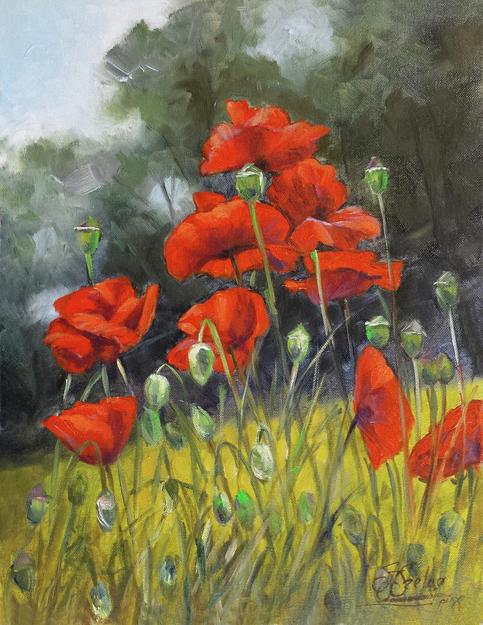 Poppy flowers 2 Painting by Irek Szelag