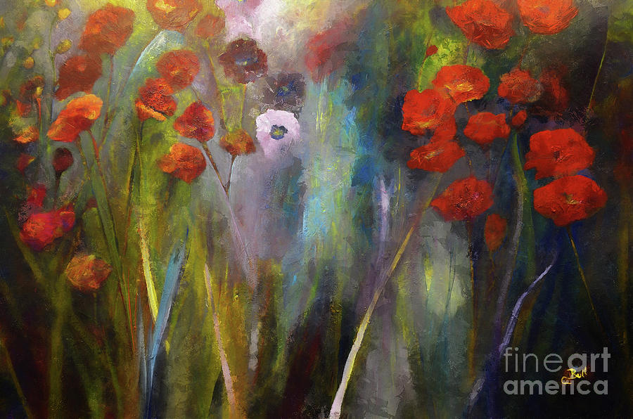 Poppy Garden Painting by Claire Bull
