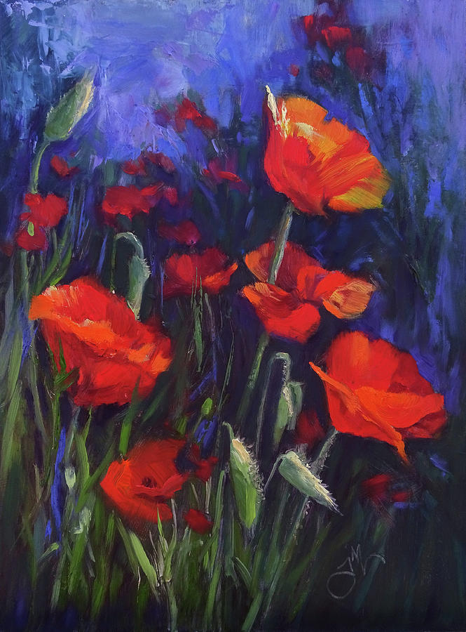 Poppy Garden Painting by Jeri McDonald - Fine Art America