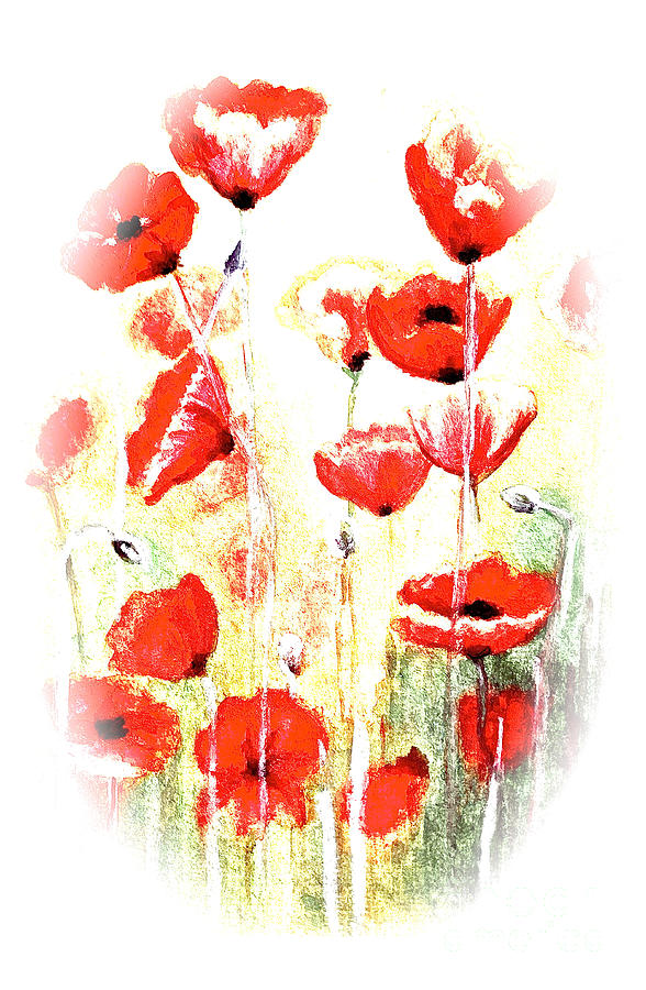 Poppy Meadow Abstract Painting