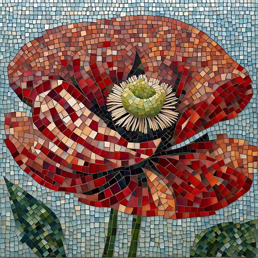 Poppy mosaic 1 Digital Art by Kristen O'Sullivan - Fine Art America