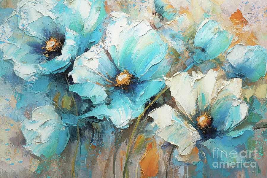 Blue Poppy Rapture Painting by Tina LeCour