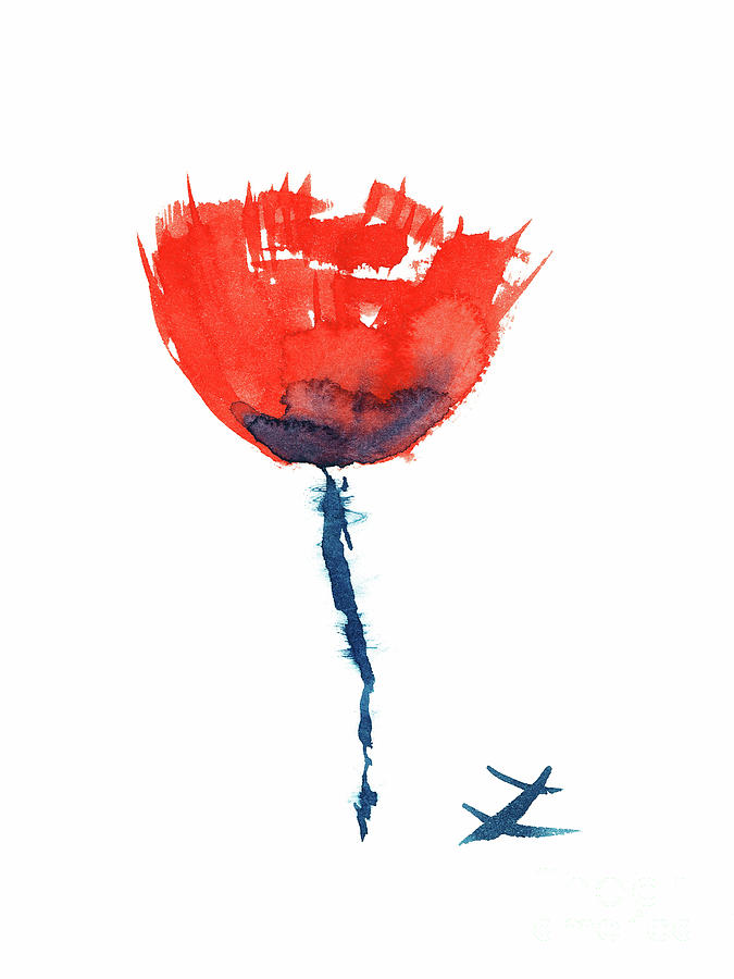 Poppy Painting by Zaira Dzhaubaeva