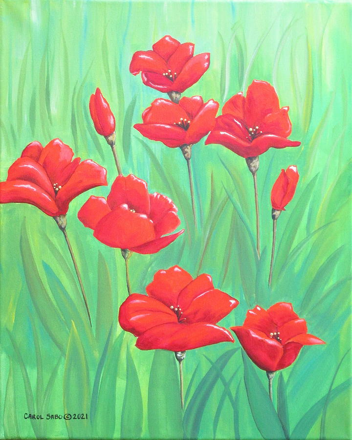 PoppyPatch_2021_20x16 Painting by Carol Sabo