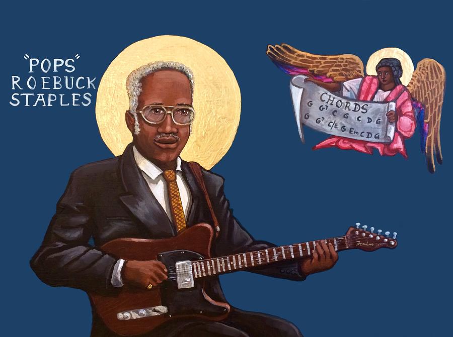 Musician Painting - Pops Staples by Kelly Latimore