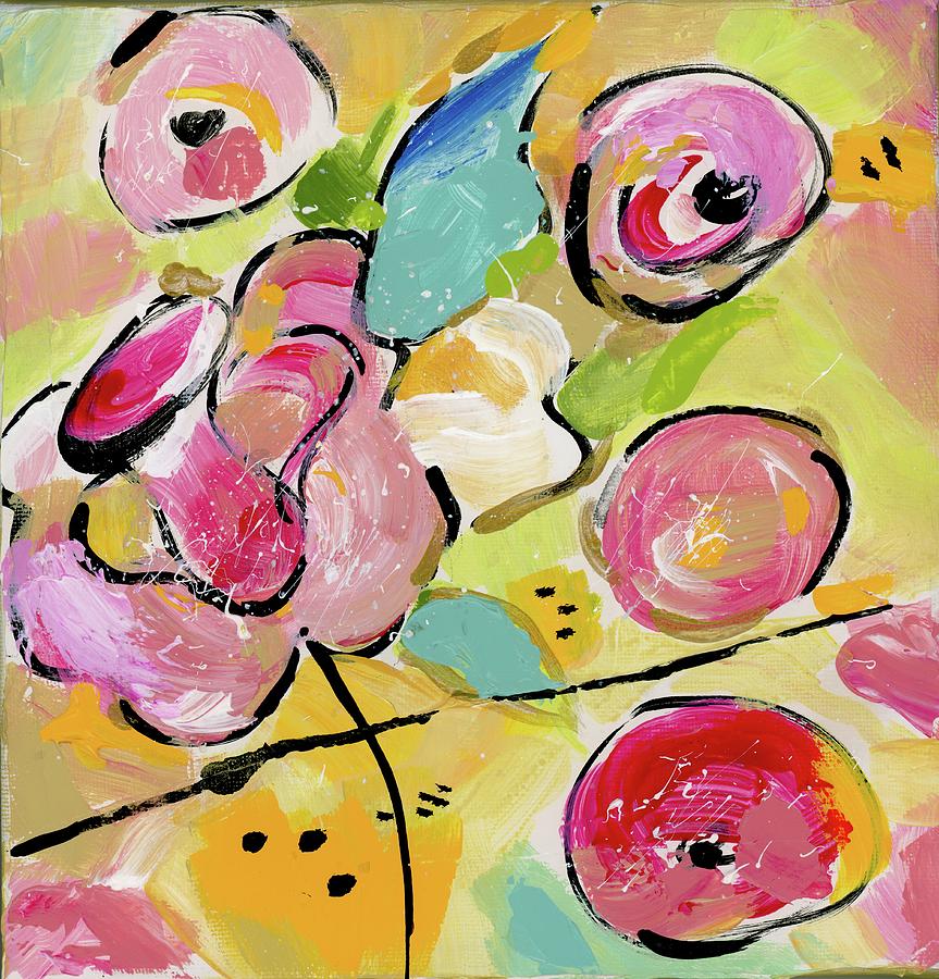 Popsicle Flowers Painting by Teresa Tilley