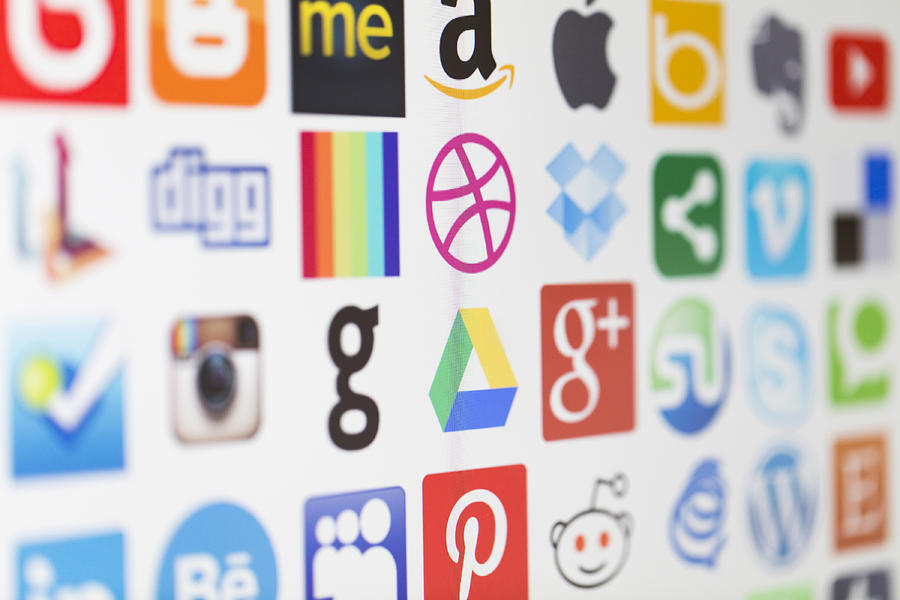 Popular social media and technology icons Photograph by Mattjeacock