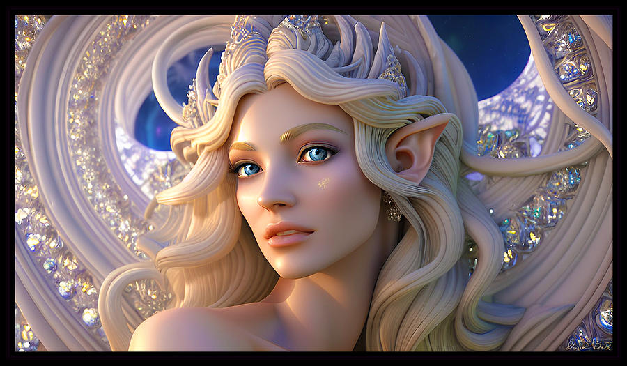 Porcelain Ivory Statue - Elven Maiden Digital Art by Shawn Dall