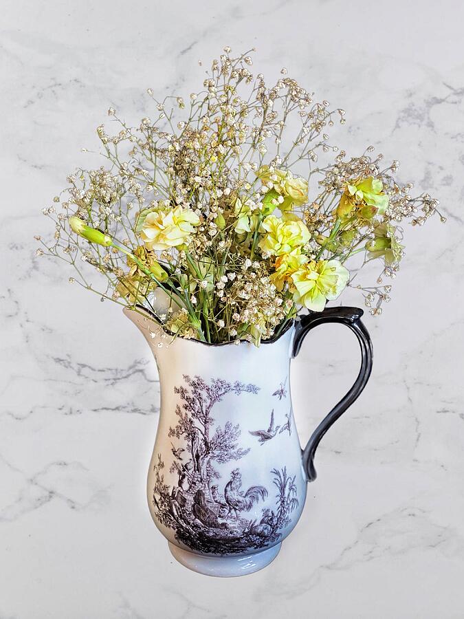 Porcelain Jug with Flowers Photograph by Jerry Abbott
