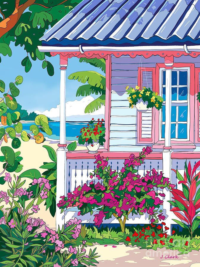 Porch In Pink Painting
