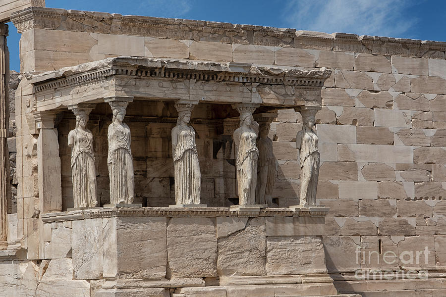 Porch Of The Caryatids At The Erechtheion Temple On The Acropolis ...