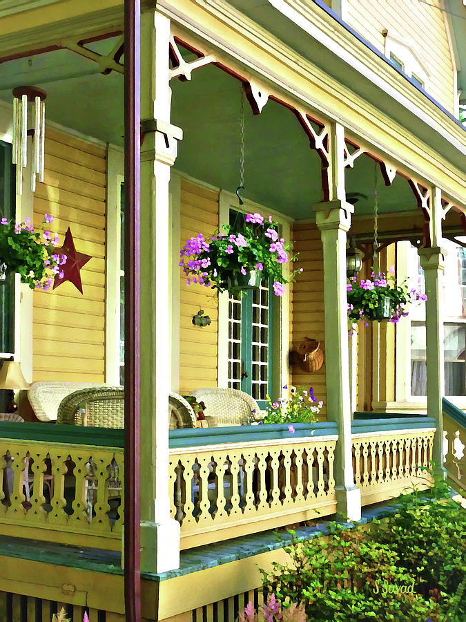 Porch with Hanging Plants Photograph by Susan Savad