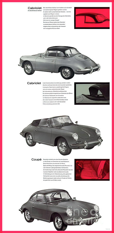 Exclusive - Porsche 356 Body Styles Gallery Mixed Media by Retrographs ...