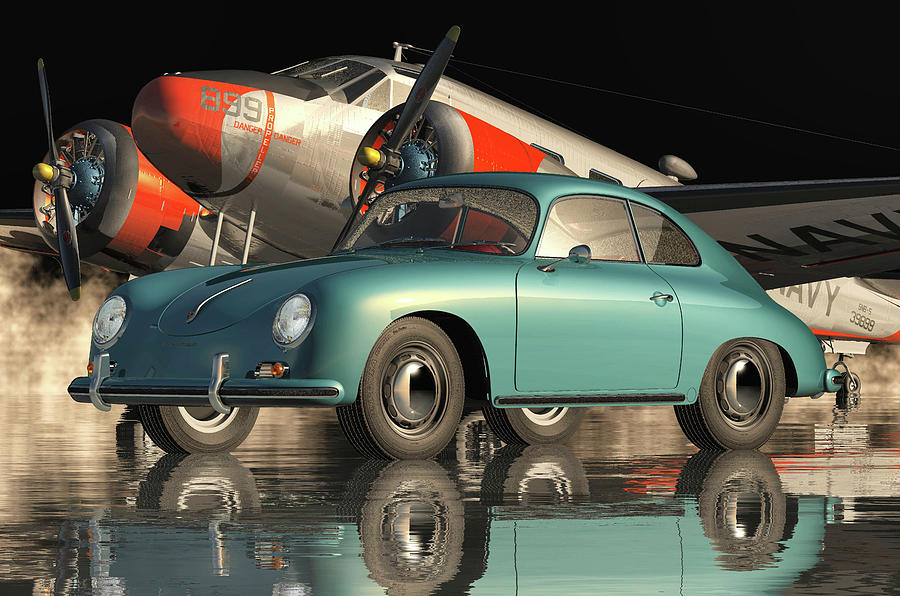 Porsche 356 Digital Art by Jan Keteleer