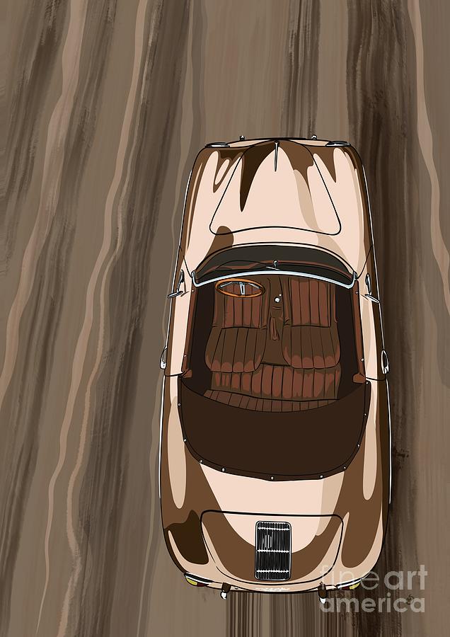 Porsche 356 Speedster - Coffee and Chocolate Edition Digital Art by Moospeed Art