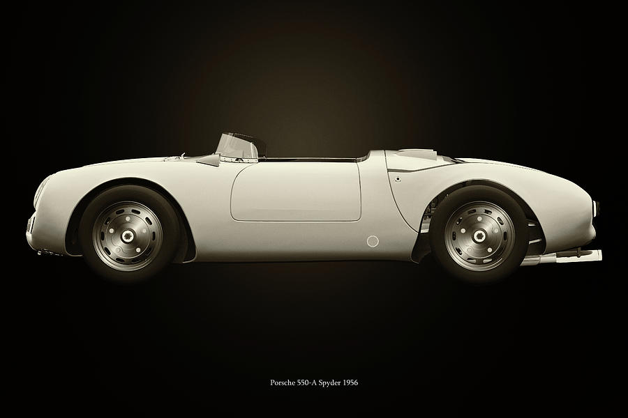 Porsche 550-A Spyder Black and White Photograph by Jan Keteleer