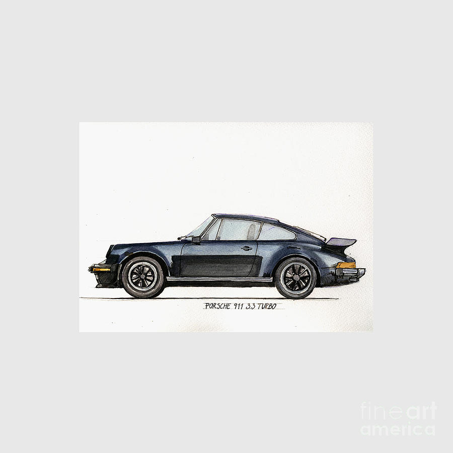 Porsche 911 930 turbo Drawing by Sandra J Phillips - Pixels