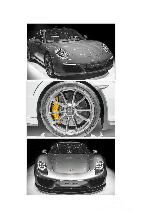 Porsche 911 and 918 Triptych Photograph by Stefano Senise