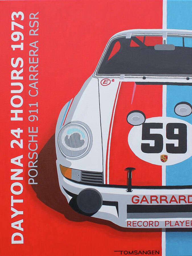 Car Painting - Porsche 911 Carrera RSR Brumos by Tom Sangen