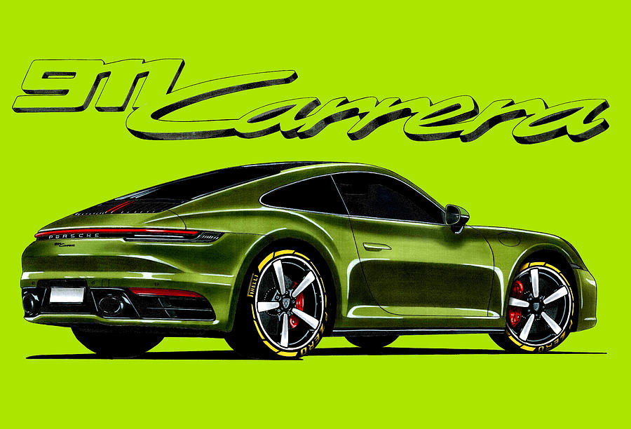 porsche 911 carrera drawing