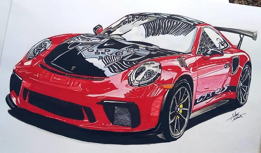 porsche gt3rs drawing