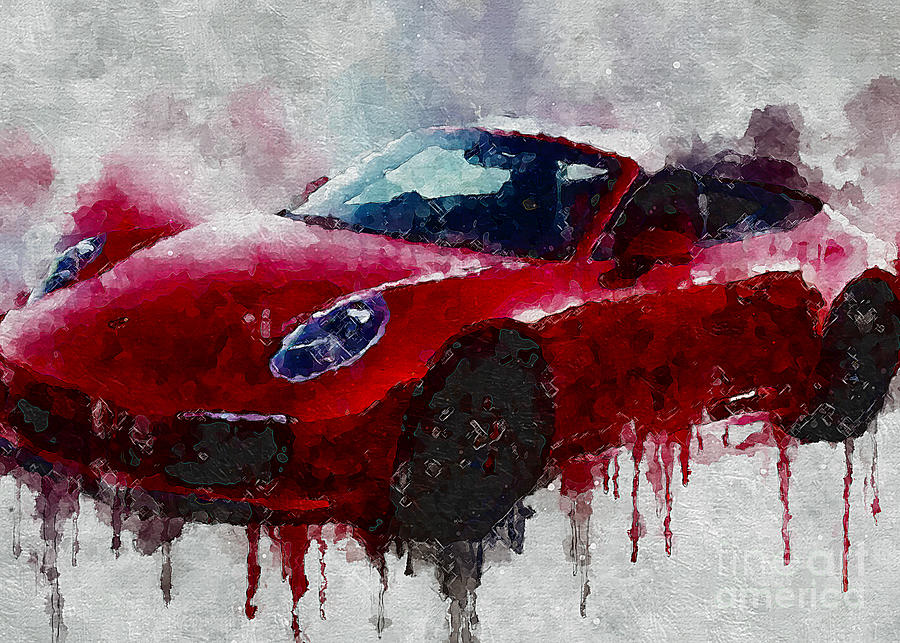 Porsche 911 rera Gts Cabriolet Sport Red Digital Art by Lisa Sandra ...