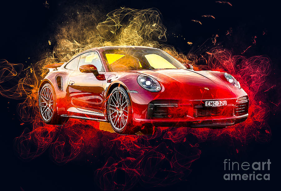 Porsche 911 Turbo 2021 Drawing by Marietta Beatty - Pixels