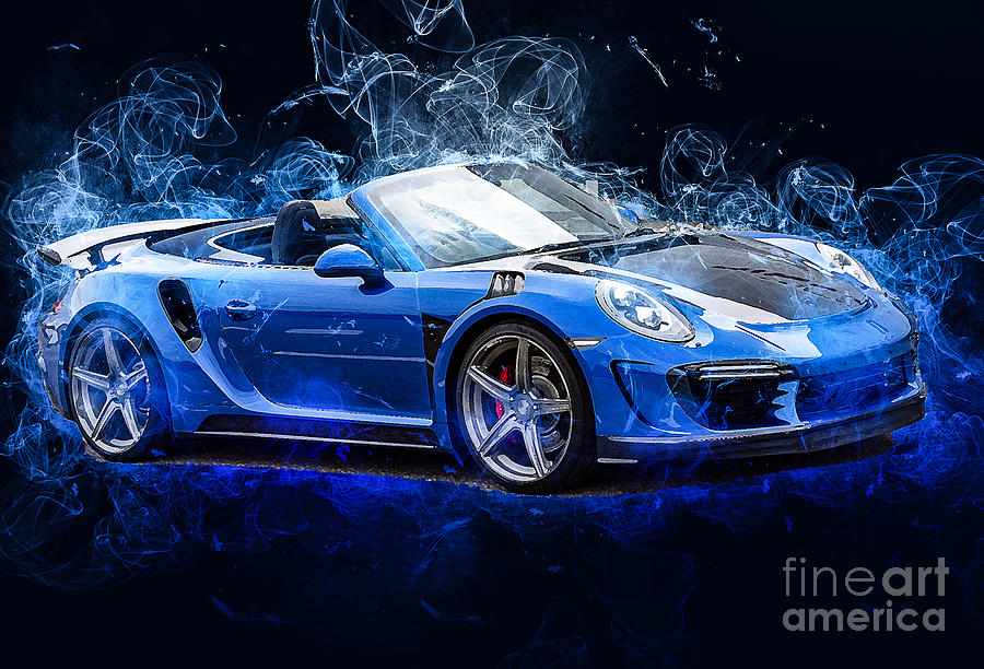 Porsche 911 Turbo Porsche Porsche 911 Blue Sport Drawing by Marietta ...