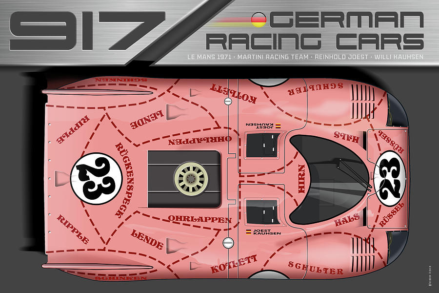 Porsche 917 No.23 Pink Pig Digital Art by Raceman Decker | Pixels