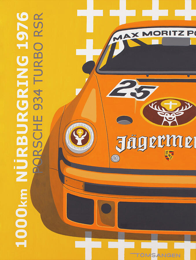 Car Painting - Porsche 934 Turbo RSR Jagermeister by Tom Sangen