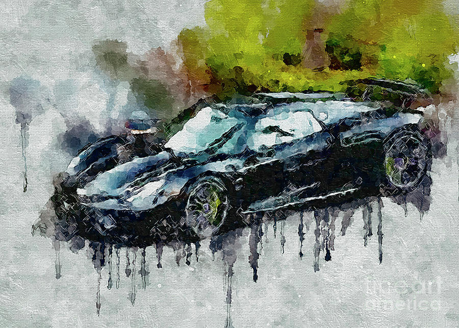 Porsche Black Luxury Side 918 Spyder Cars Digital Art by Lisa Sandra ...